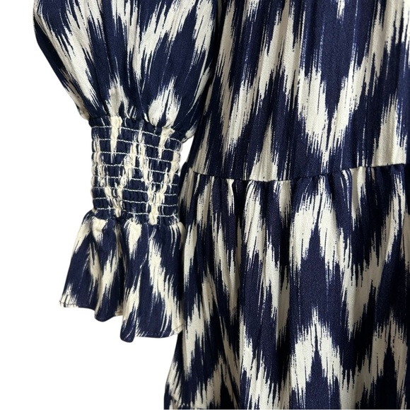 Tuckernuck Pomander Place Kenzo Dress Navy White Ikat Tiered Preppy Shift XXS - Picture 8 of 12